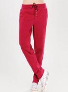Romwe Elastic Waist Drawstring Red Pant With Buttons