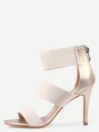 Romwe Gold Strappy Heeled Sandals