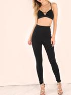 Romwe High Waisted Slim Cigarette Pants Black