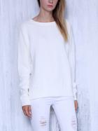 Romwe Dip Hem Dropped Shoulder Seam Split Sweater