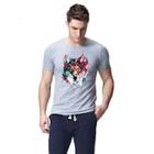 Romwe Guys Colorful Wolf Face Print Tee