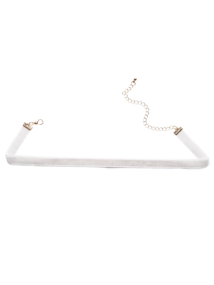Romwe Light Grey Velvet Choker