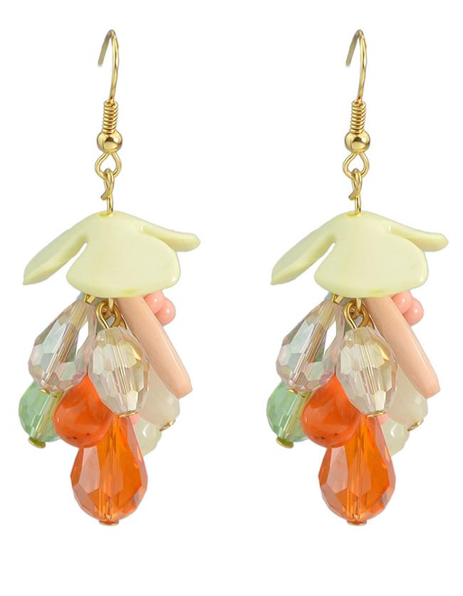 Romwe Colorful Beads Drop Earrings