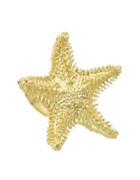 Romwe Adjustable Gold Plated Starfish Shape Big Rings For Women