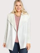 Romwe Faux Fur Lined Ribbed Sweater Ivory