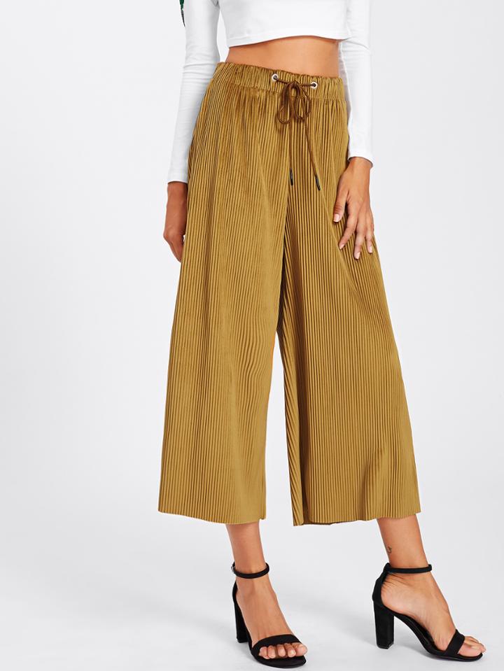 Romwe Ribbed Wide Leg Pants