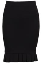 Romwe Fishtail Falbala Slim Black Skirt