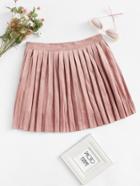 Romwe Box Pleated Zipper Side Skirt