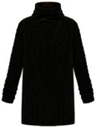 Romwe Black Long Sleeve Turtleneck Pullover Sweater