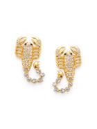 Romwe Rhinestone Scorpion Design Stud Earrings