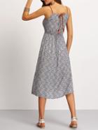 Romwe Spaghetti Strap Paisley Print Lace Up Dress
