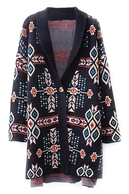 Romwe Romwe Tribal Knitted Loose Cardigan