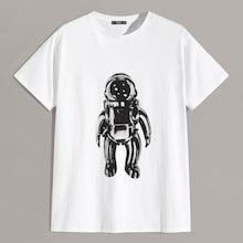 Romwe Guys Robot Print Tee