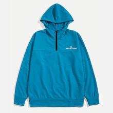 Romwe Guys Zip Half Placket Pocket Front Hoodie