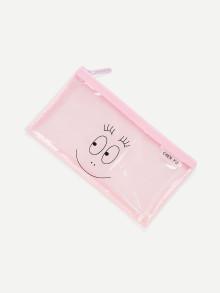 Romwe Cartoon Print Clear File Bag