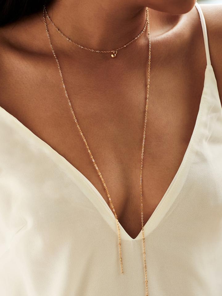 Romwe Layered Chain Choker Necklace