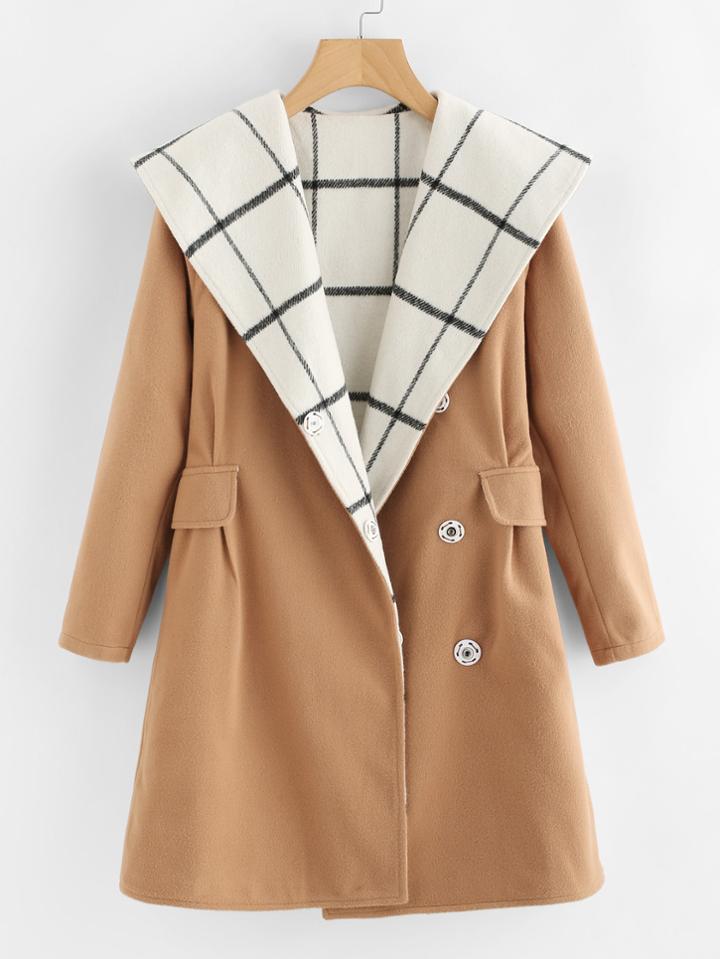 Romwe Exaggerate Collar Single Breasted Coat