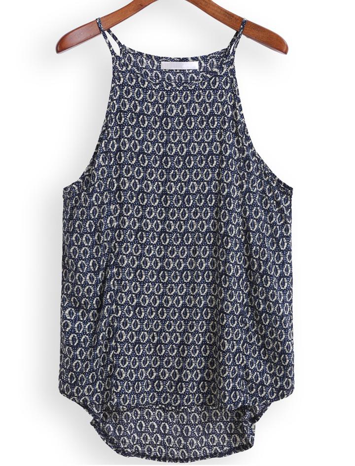 Romwe Spaghetti Strap Dip Hem Vest