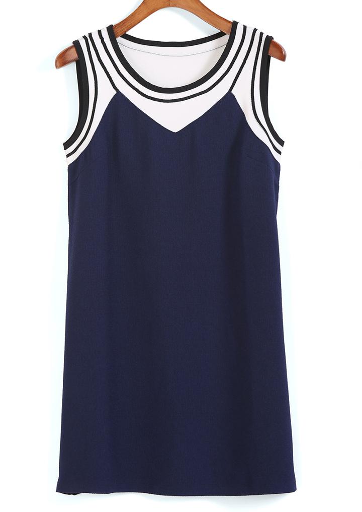 Romwe Color-block Slim Tank Dress