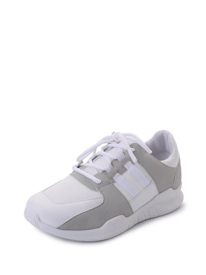Romwe Color Block Lace Up Sneakers