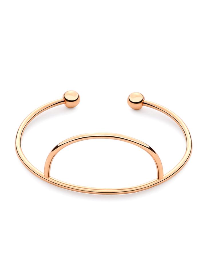 Romwe Gold Metal Ball Half Round Bracelet