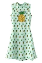 Romwe Romwe Pineapples Print Slim Sleeveless Dress