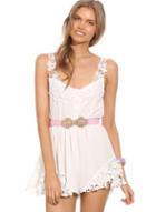 Romwe Strap Lace Loose Chiffon Jumpsuit