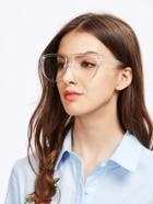 Romwe Flat Top Oversized Clear Glasses