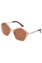 Romwe Romwe Golden Pentagon Frame Sunglasses