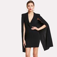 Romwe Cloak Sleeve  Surplice Dress