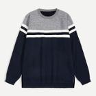 Romwe Guys Cut And Sew Striped Jumper