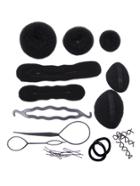 Romwe Black Pull Hair Pin Hair Clip Hair Tie Set