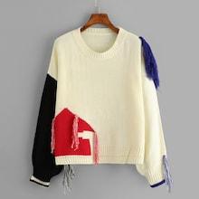 Romwe Fringe Detail Sweater