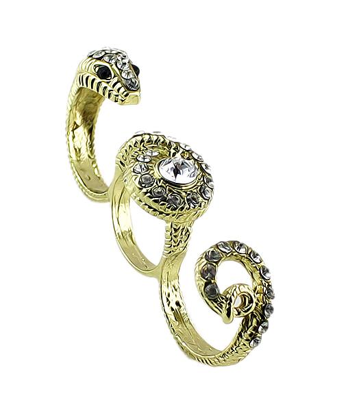 Romwe Diamante Snake Ring