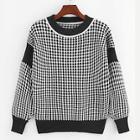 Romwe Plaid Contrast Striped Sweater