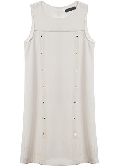 Romwe With Bead Sleeveless Slim Dress