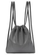 Romwe Grey Double Drawstrings Backpack