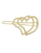 Romwe Pearl Heart Shape Hair Clips