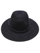 Romwe Black Faux Leather Band Braided Fedora Hat