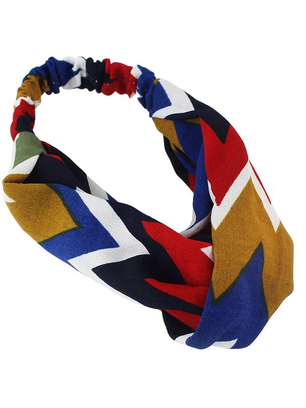 Romwe Brown Beach Style Printed Elastic Hair Band For Women