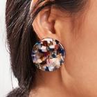 Romwe Color-block Round Stud Earrings