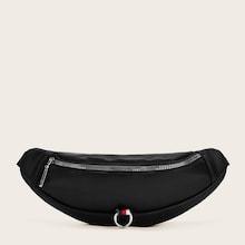 Romwe Ring Decor Zipper Fanny Pack