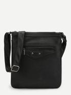 Romwe Zipper Front Pu Shoulder Bag