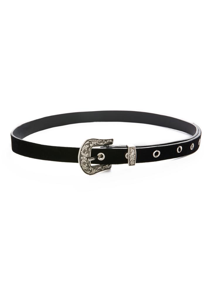 Romwe Eyelet Western Suede Belt