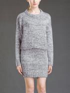 Romwe Grey Round Neck Sweater With Bodycon Skirt