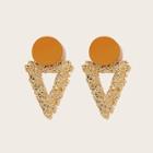 Romwe Round & Textured Triangle Drop Earrings 1pair