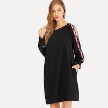 Romwe Button Decoration Dress