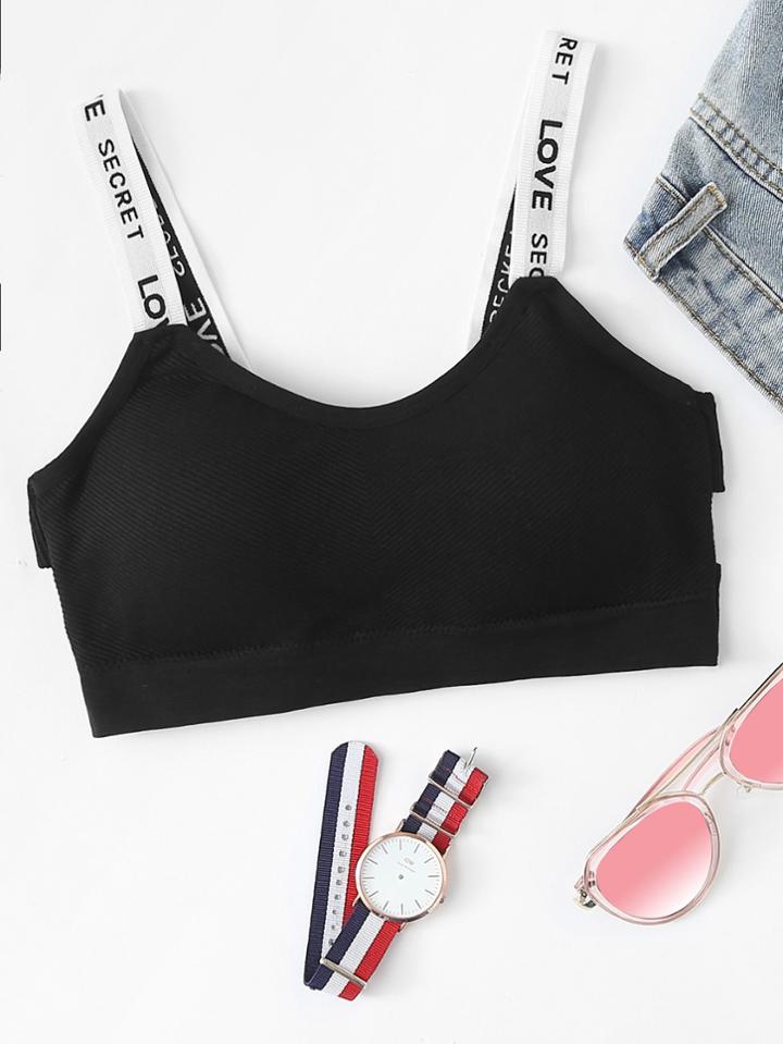 Romwe Twist Back Crop Cami Top