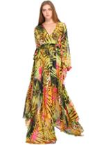 Romwe Romwe Floral Print Self-tie Maxi Dress