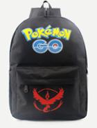 Romwe Pokemon Go Black Nylon Backpack